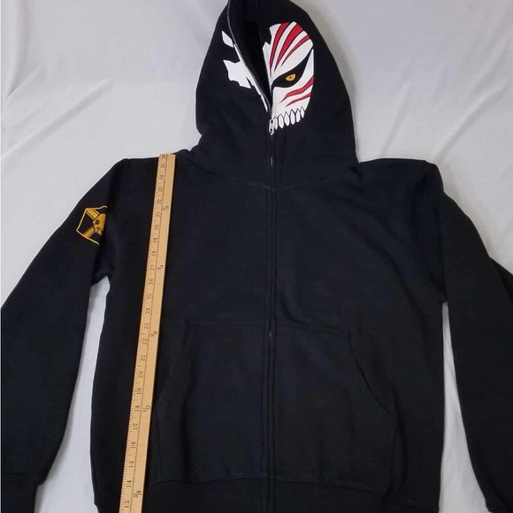 Full zip up pullover Black Hoodie with Graphic anime style Design M - Picture 1 of 8